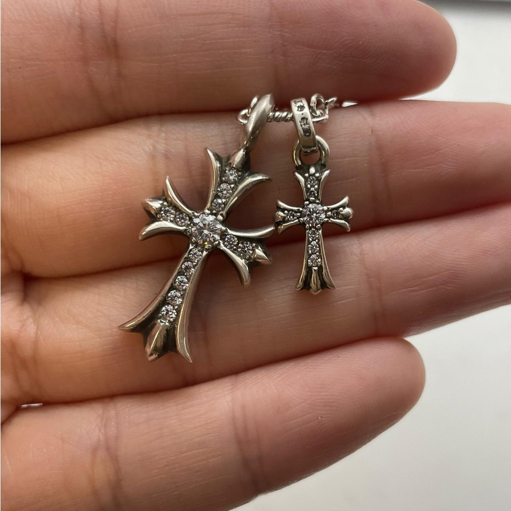 Chrome Hearts Double Cross Pendant Necklace